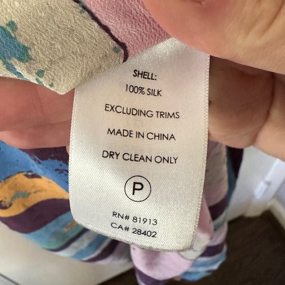 Anthropologie Plenty by Tracy Reese Multicolor Silk Striped Draped Cowl Neck Dre - Picture 10 of 10